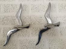 Möwen - Silhouettenpaar - silberfarben - Aluminium